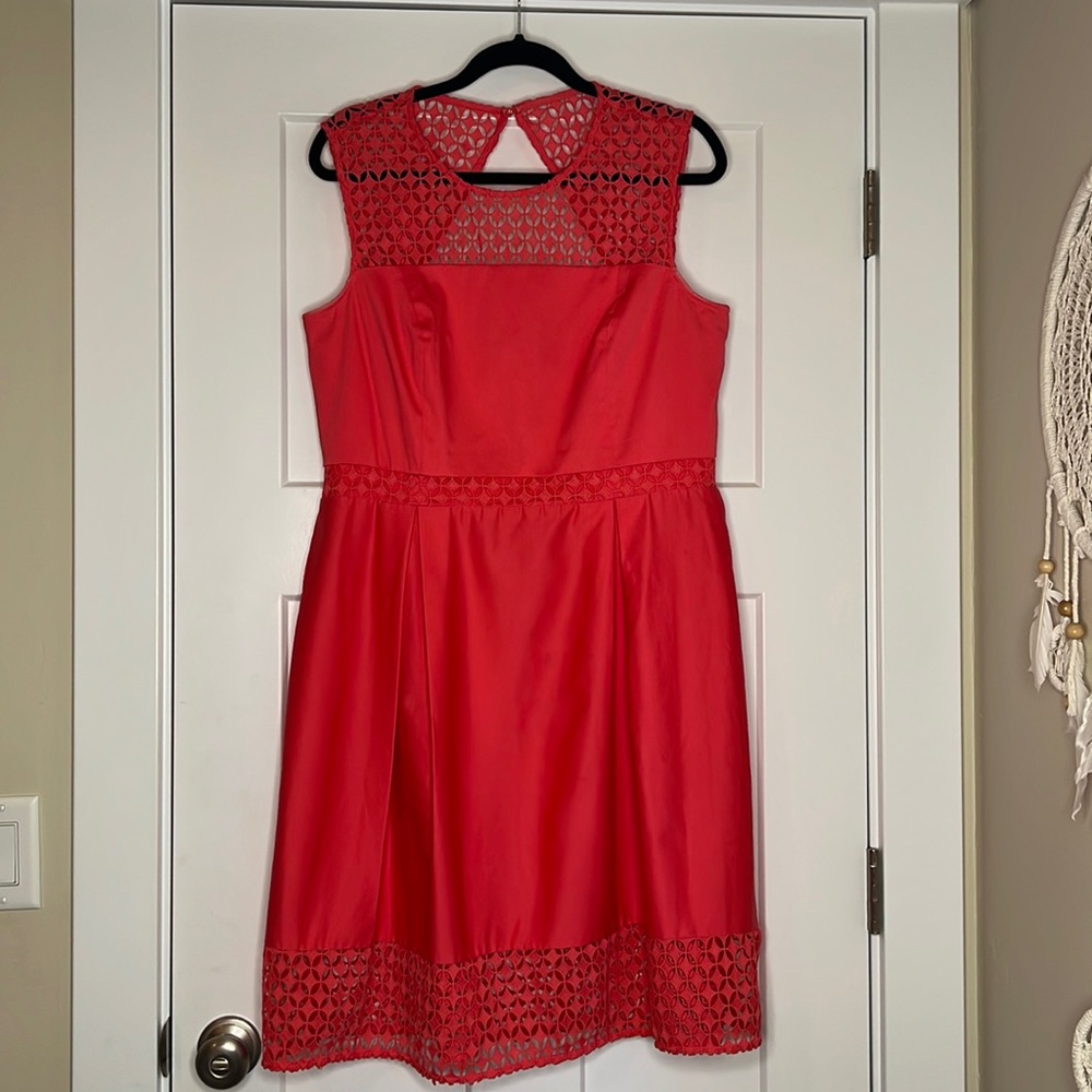 Calvin Klein Size 14 Coral Color Knee length dress.